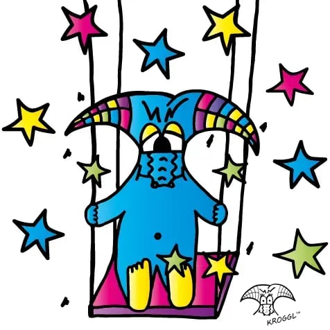 Die beliebte Cartoonfigur KROGGL feiert Geburtstag. © AHK